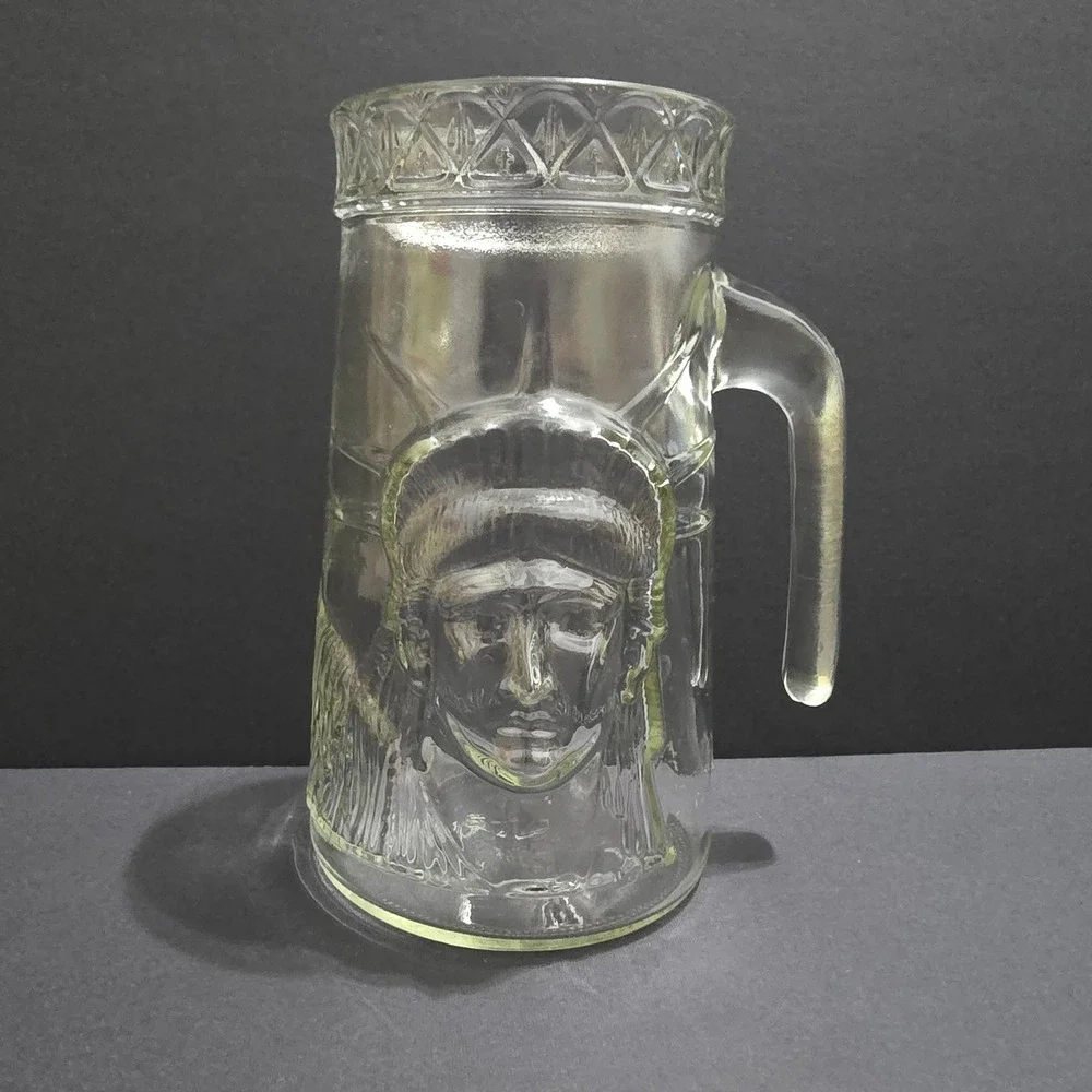 Anchor Hocking Vintage Liberty Centennial 1885 Glass Mug